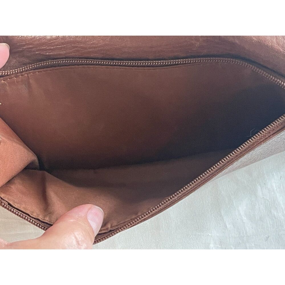 Vintage Coach Long Trifold Leather British Tan Envelope Wallet w/Zip Coin Pocket - Picture 5 of 9
